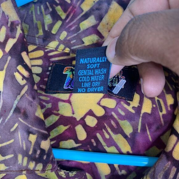 Tropical Tantrum Hawaiian Shirt XL Men’s Button Up Batik All Over Print Vintage - Picture 8 of 13